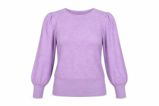 Marks & Spencer Women Purple S Puff Sleeve Crew Neck Knit Jumper