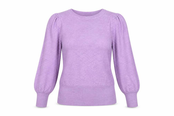 Marks & Spencer Women Purple S Puff Sleeve Crew Neck Knit Jumper