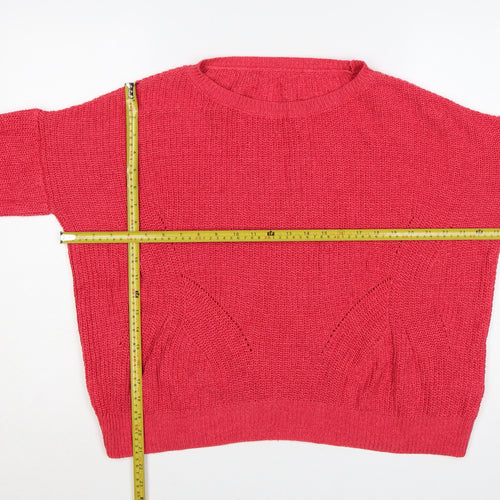 Next Women Pink Small Crew Neck Knit Jumper Long Sleeve