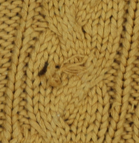 Nordstrom Point of View Women Yellow M Cable Knit Cotton Jumper