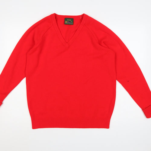 TPA Balmoral Men’s Red M V-Neck Acrylic Pullover Jumper Knit