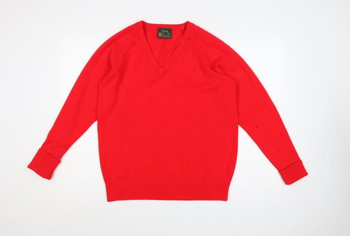 TPA Balmoral Men’s Red M V-Neck Acrylic Pullover Jumper Knit