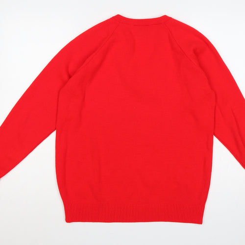 TPA Balmoral Men’s Red M V-Neck Acrylic Pullover Jumper Knit
