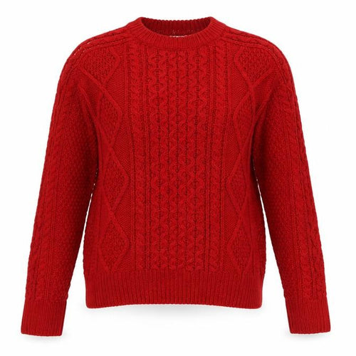 Merona Women’s Red M Cable Knit Crew Neck Wool Blend Jumper