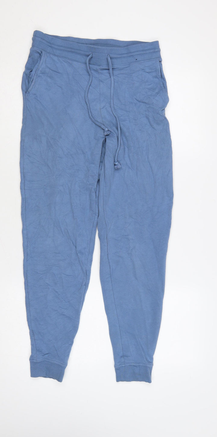 Marks and Spencer Women Blue UK 10 Regular Cotton Jogger Trousers
