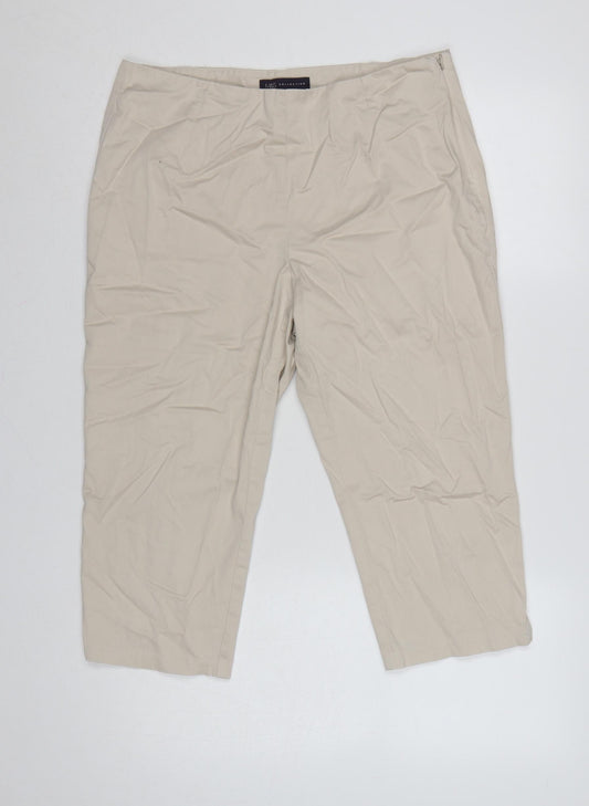 Marks and Spencer Women Beige UK 14 Short Straight Trousers