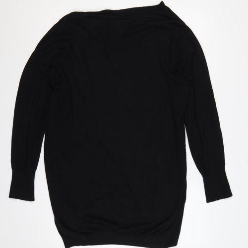 RJR John Rocha Women Black Size 18 Cashmere Blend Asymmetric Zip Cardigan
