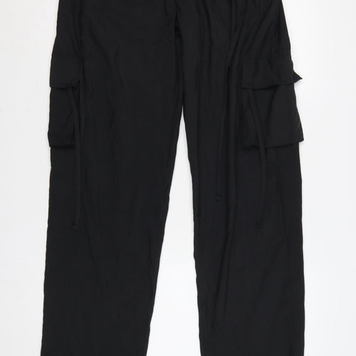 PrettyLittleThing Women Black Size 10 High Rise Cargo Trousers