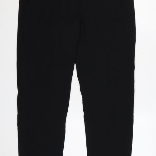Marks and Spencer Women Black Size 16 Regular Straight Dress Trousers