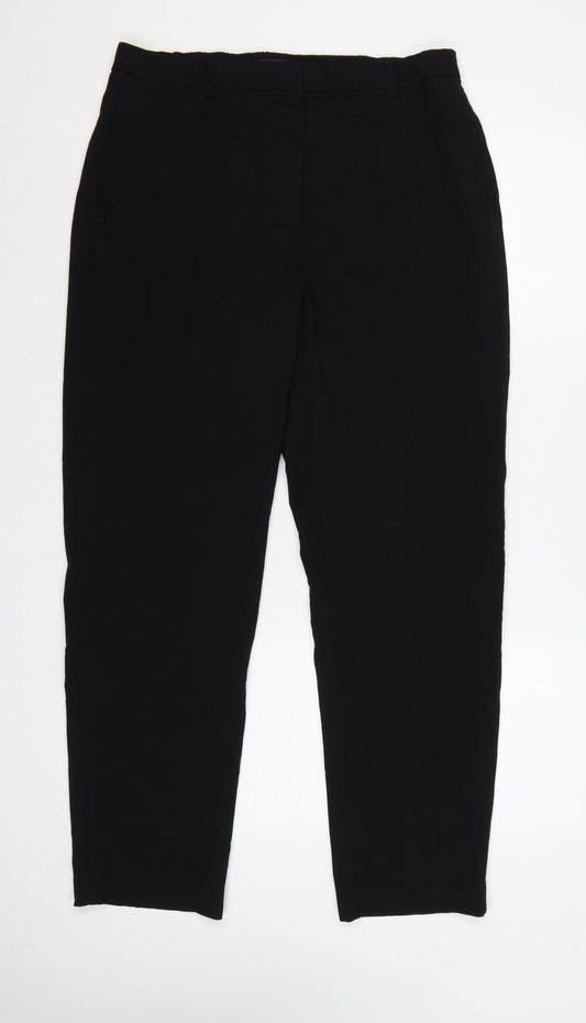 Marks and Spencer Women Black Size 16 Regular Straight Dress Trousers