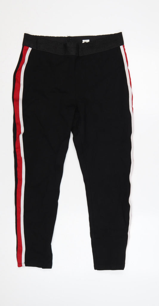Zara Basic Women Black XL Side Stripe Stretch Leggings