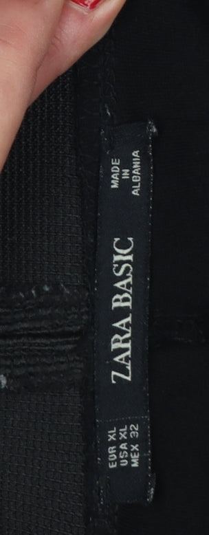 Zara Basic Women Black XL Side Stripe Stretch Leggings