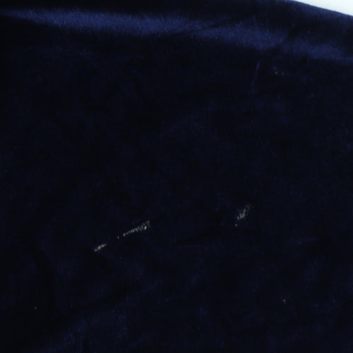 Fashionkilla Women’s Blue Size 12 Velour Full Zip Hoodie Pockets