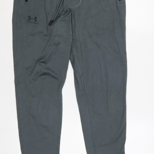 Under Armour Men's Grey S Jogger Trousers Loose Fit Zip Pockets