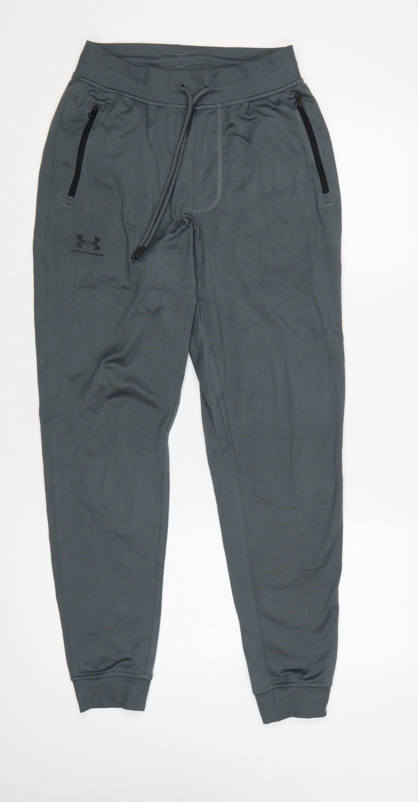 Under Armour Men's Grey S Jogger Trousers Loose Fit Zip Pockets