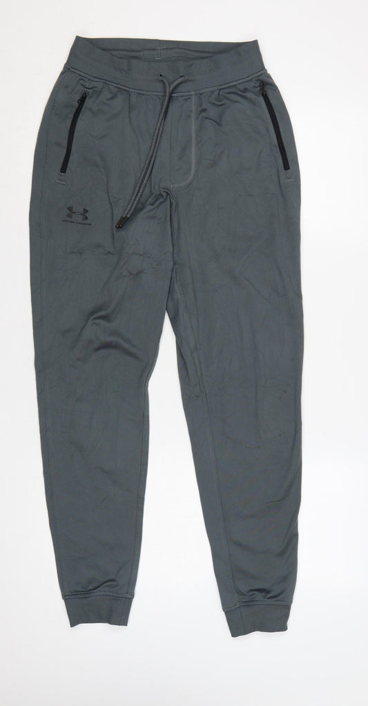 Under Armour Men's Grey S Jogger Trousers Loose Fit Zip Pockets
