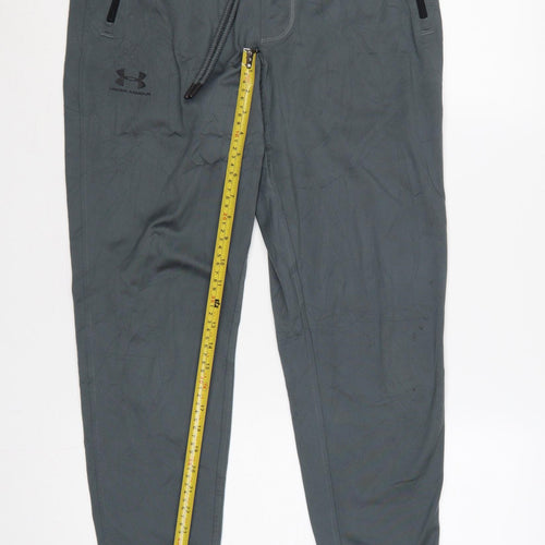 Under Armour Men's Grey S Jogger Trousers Loose Fit Zip Pockets