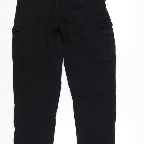 boohooMAN Men's Black XS Cargo Trousers Elastic Waist Drawstring