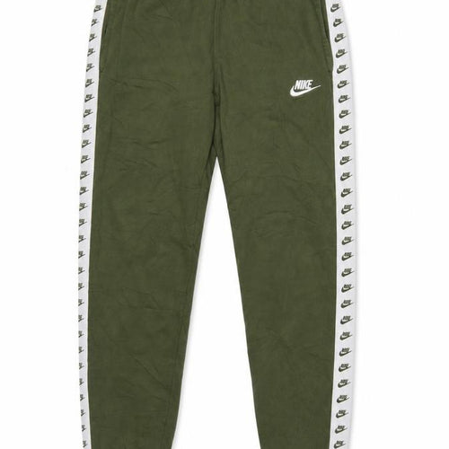 Nike Women Green S Logo Tape Cuffed Jogger Trousers