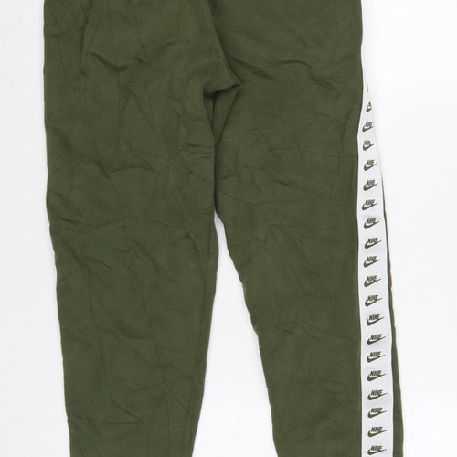 Nike Women Green S Logo Tape Cuffed Jogger Trousers