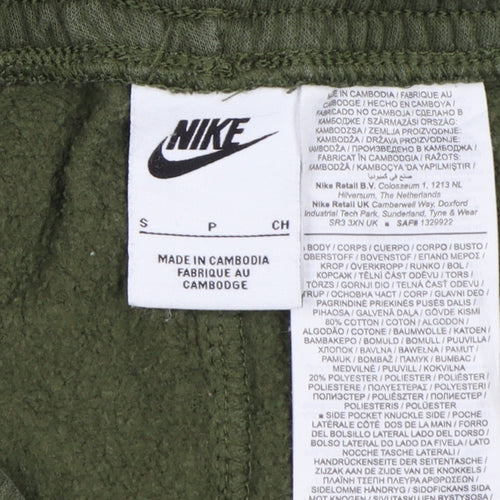 Nike Women Green S Logo Tape Cuffed Jogger Trousers