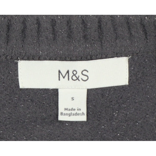 Marks & Spencer Women Black S Christmas Tree Sequin Knit Jumper