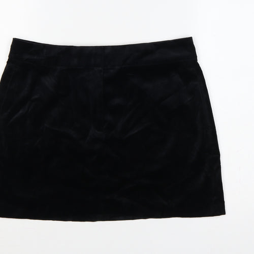 Marks & Spencer Women’s Black UK 14 Velvet Mini Straight Pencil Skirt