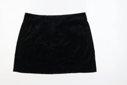 Marks & Spencer Women’s Black UK 14 Velvet Mini Straight Pencil Skirt