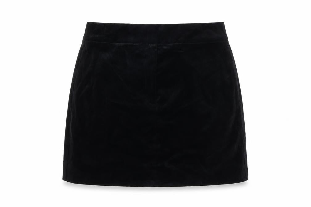 Marks & Spencer Women’s Black UK 14 Velvet Mini Straight Pencil Skirt