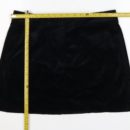 Marks & Spencer Women’s Black UK 14 Velvet Mini Straight Pencil Skirt