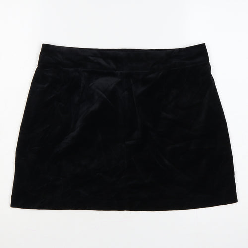 Marks & Spencer Women’s Black UK 14 Velvet Mini Straight Pencil Skirt
