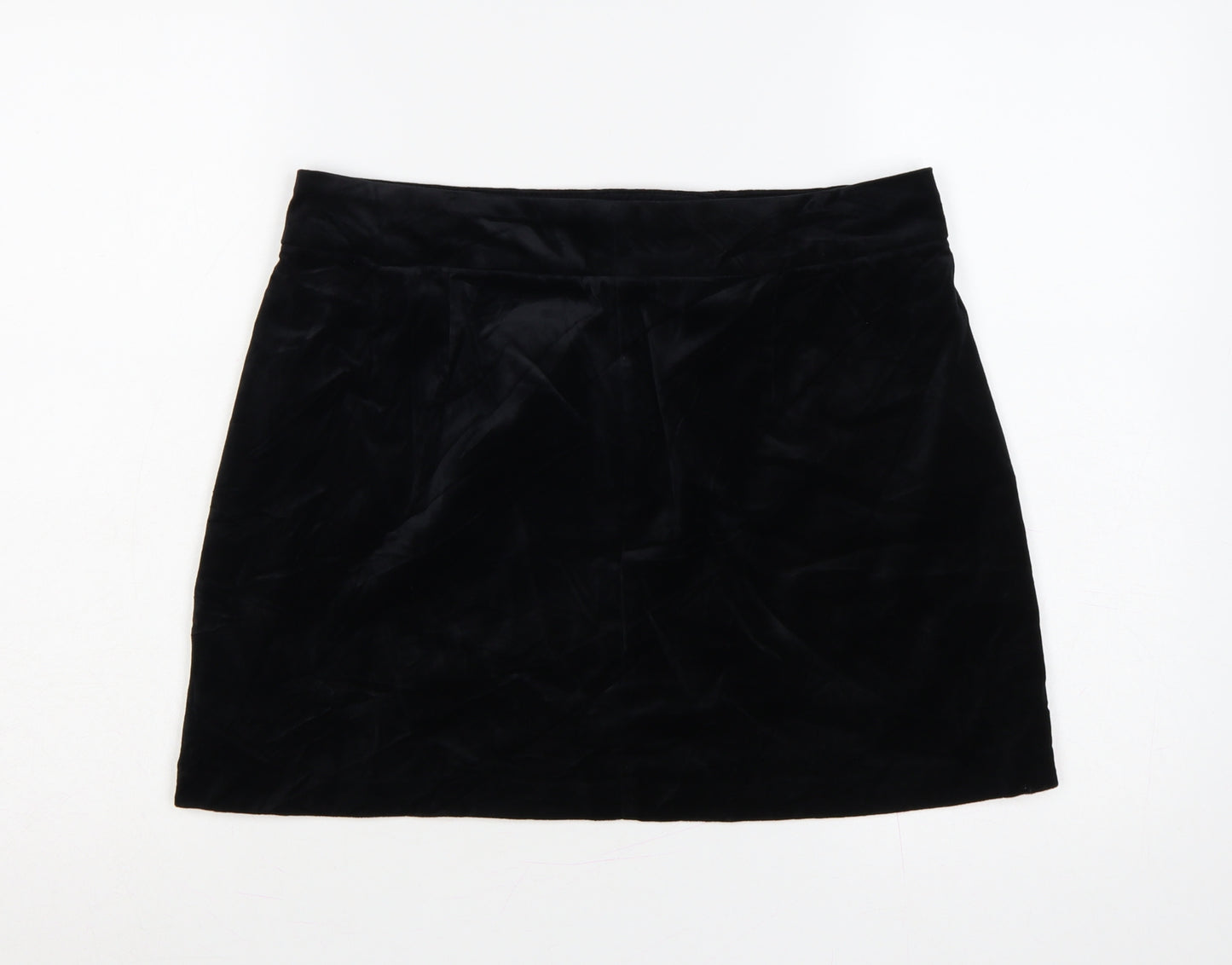 Marks & Spencer Women’s Black UK 14 Velvet Mini Straight Pencil Skirt