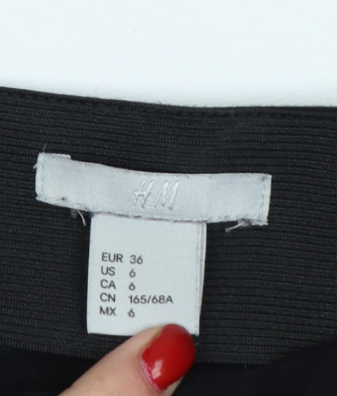 H&M Women’s Black UK 8 High Rise Zip Pocket Stretch Leggings