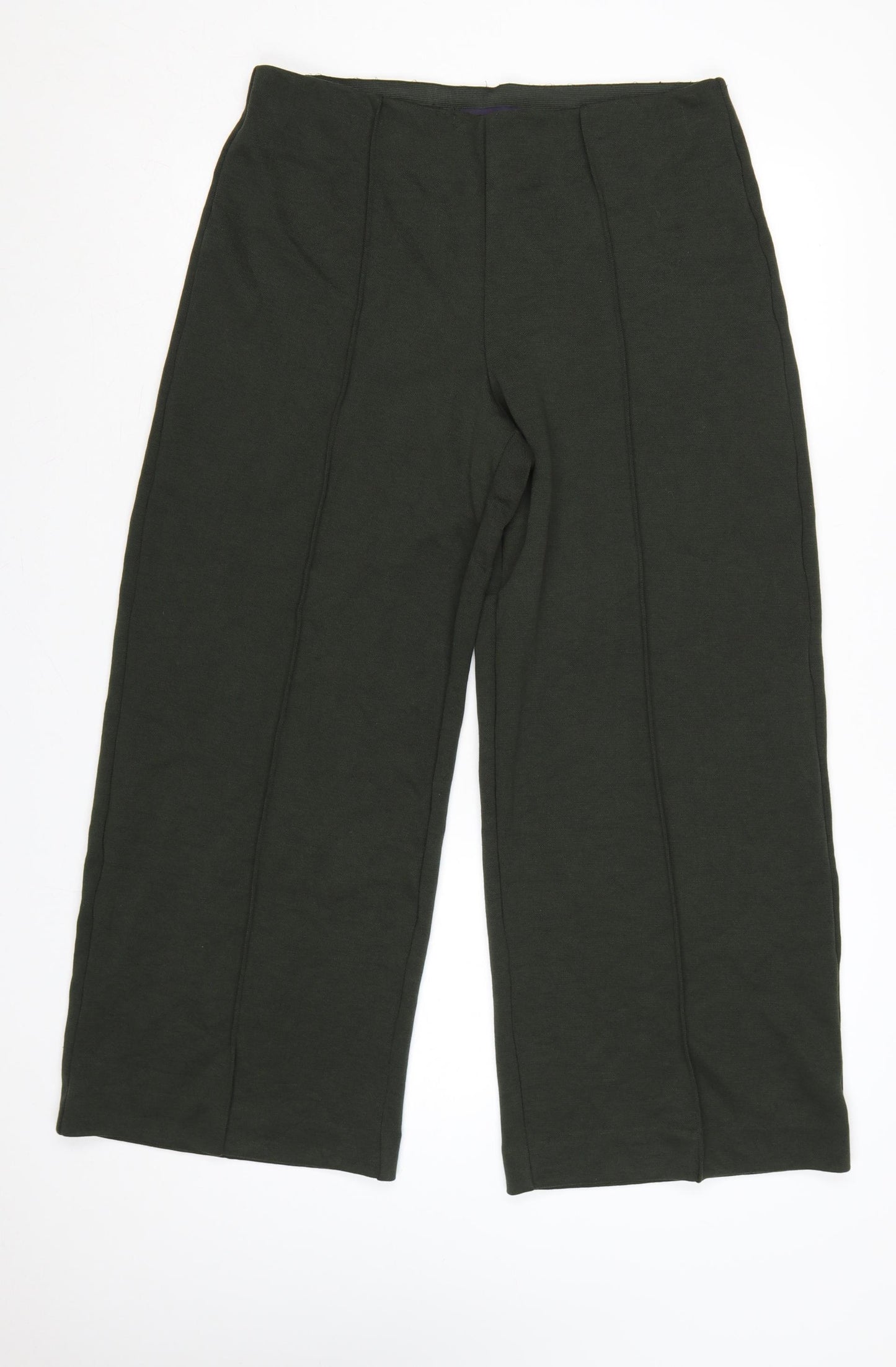 M&S Women’s Green UK 14 High Rise Straight Pull-On Dress Trousers