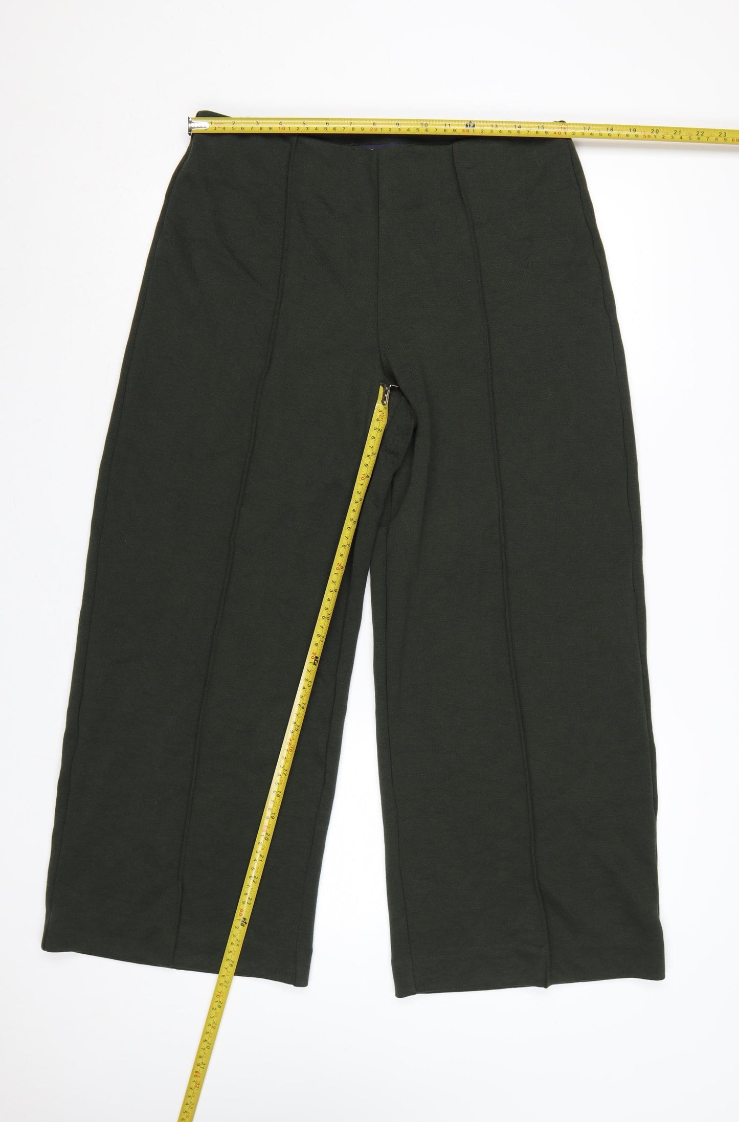 M&S Women’s Green UK 14 High Rise Straight Pull-On Dress Trousers