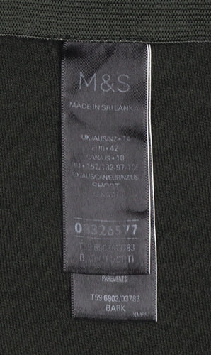 M&S Women’s Green UK 14 High Rise Straight Pull-On Dress Trousers