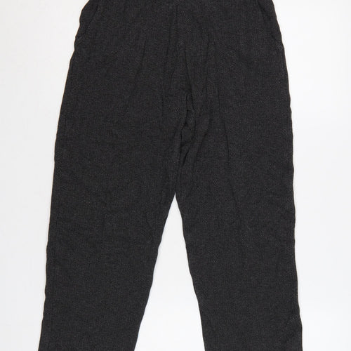 Marks and Spencer Women Grey UK 8 Tapered Herringbone Trousers
