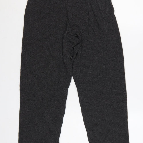 Marks and Spencer Women Grey UK 8 Tapered Herringbone Trousers