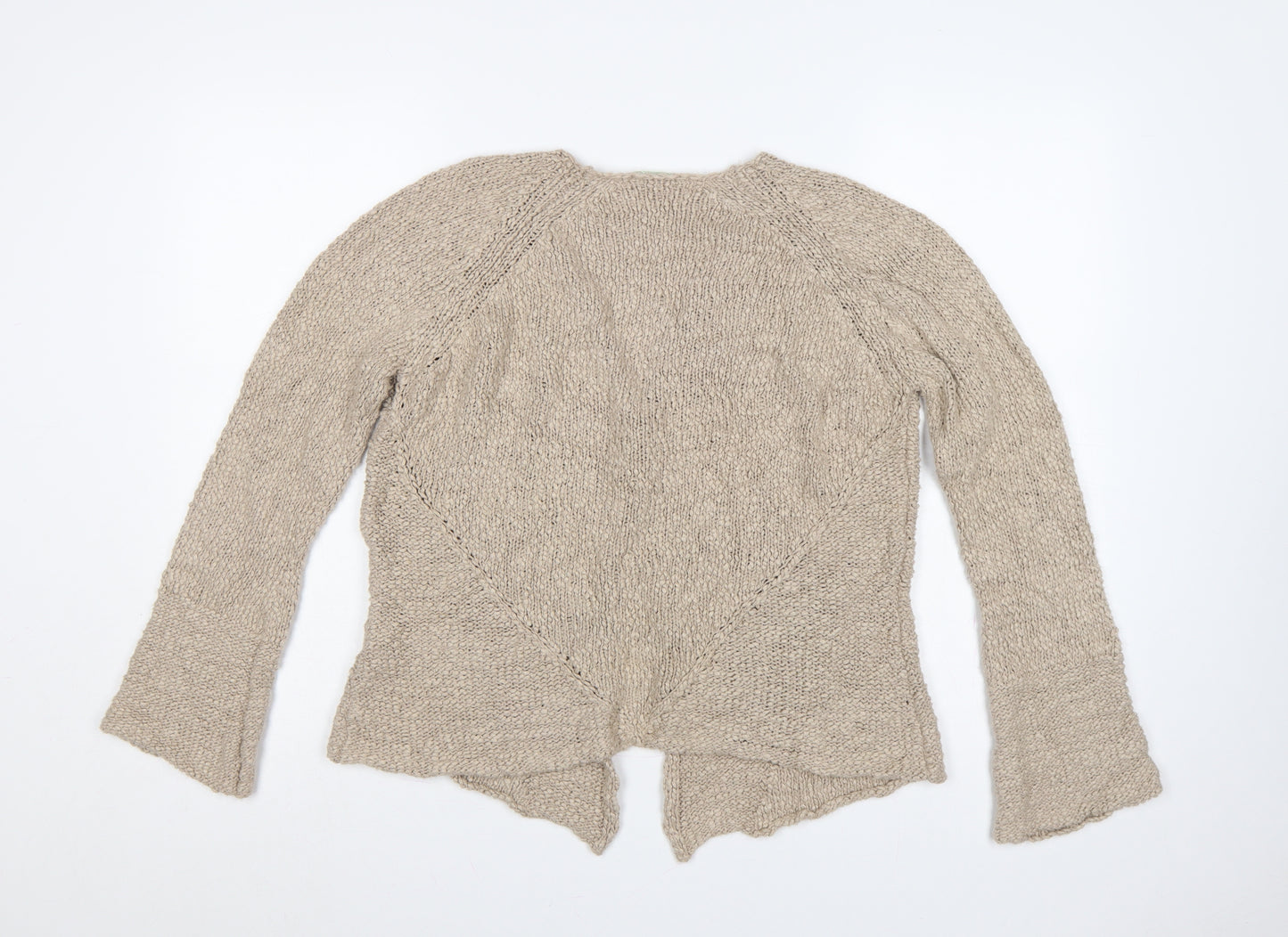 Marks and Spencer Women Beige UK 16 Linen Blend Knit Button Cardigan