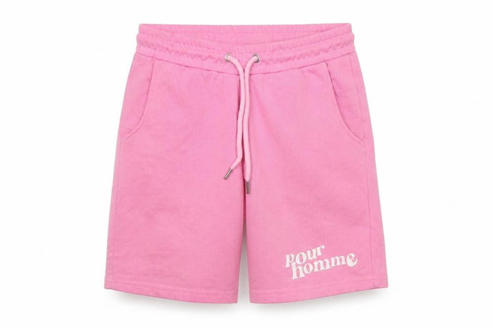Front view of boohooMAN Men’s Pink M Mesh Drawstring Sweat Shorts Pour Homme