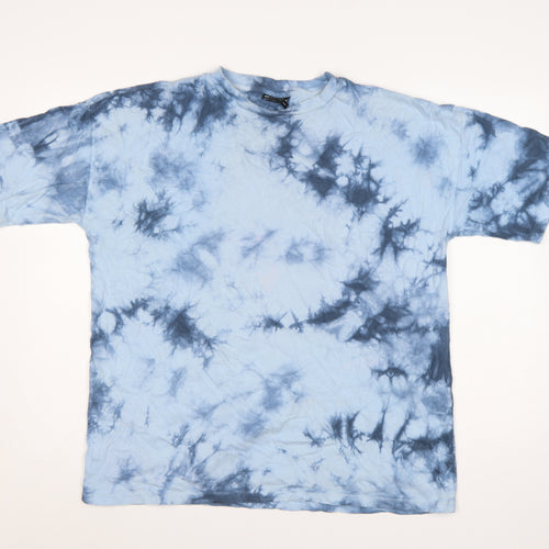 ASOS DESIGN Women Blue UK 10 Basic Tie Dye Cotton T-Shirt