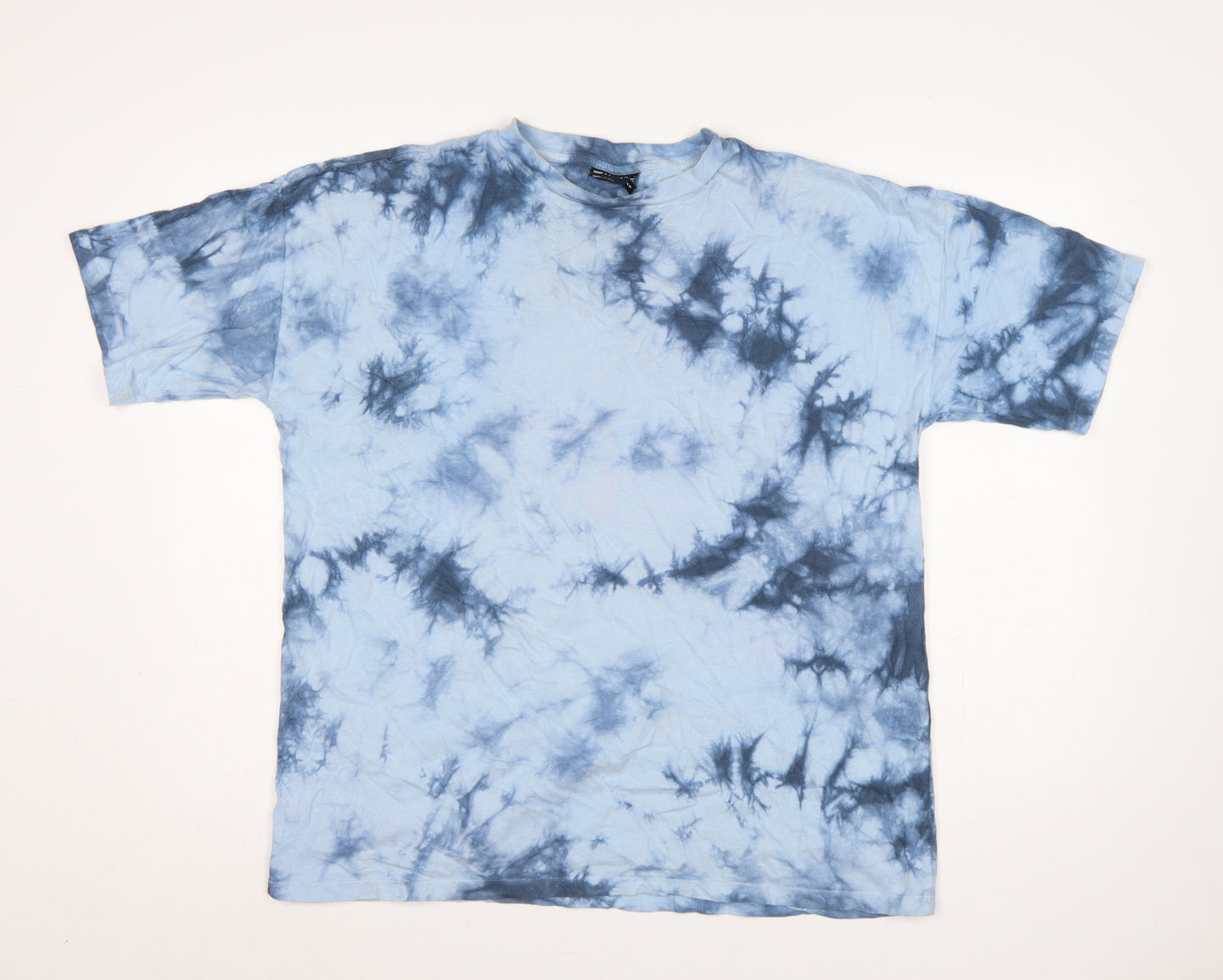 ASOS DESIGN Women Blue UK 10 Basic Tie Dye Cotton T-Shirt
