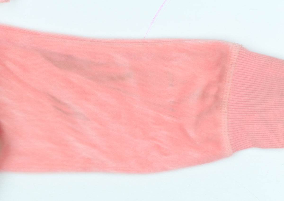Lipsy Women’s Pink UK 6 Full Zip Hooded Velour Hoodie Heart Sequin