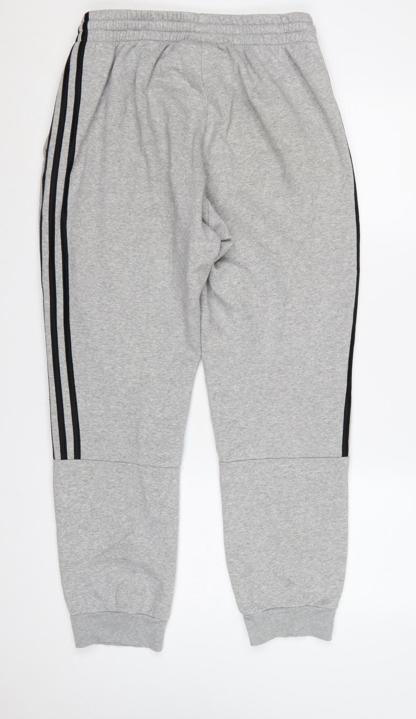 Adidas Men’s Grey M 3 Stripe Logo Cuffed Jogger Sweatpants