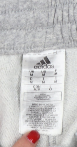 Adidas Men’s Grey M 3 Stripe Logo Cuffed Jogger Sweatpants
