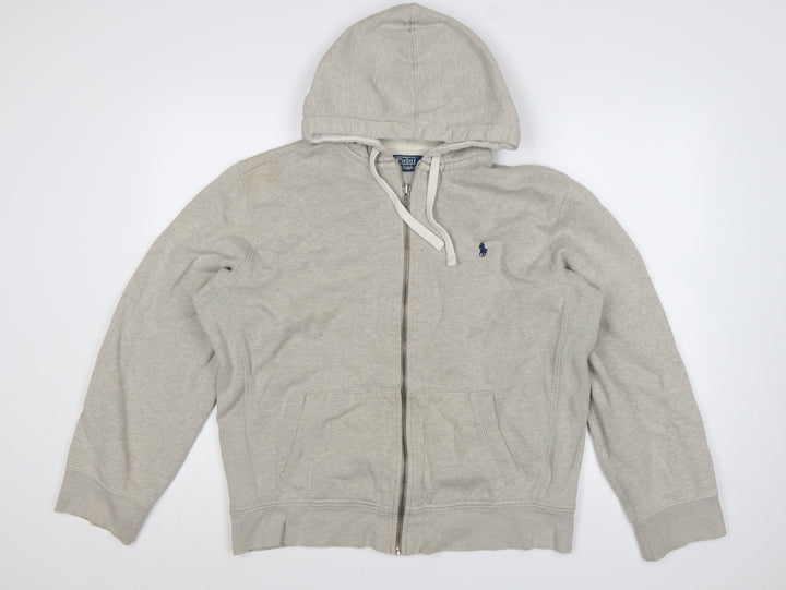 Polo Ralph Lauren Men’s Grey XL Full Zip Hoodie Logo Cotton Blend