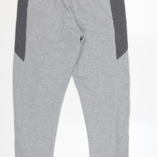 Gymshark Men’s Grey L Jogger Sweatpants Tapered Logo Zip Ankle