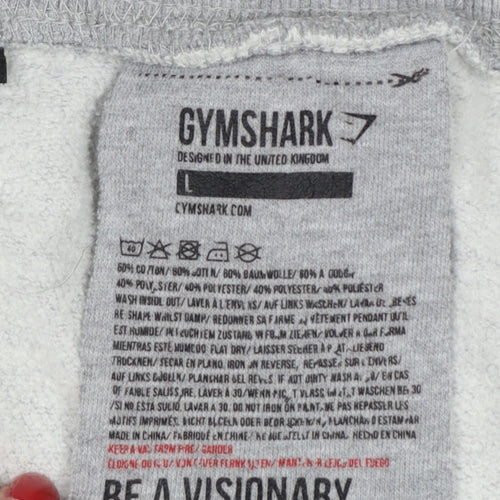 Gymshark Men’s Grey L Jogger Sweatpants Tapered Logo Zip Ankle
