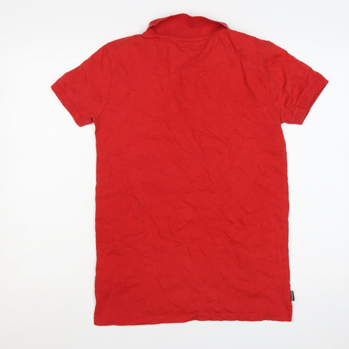 Gym King Men’s Red S Cotton 1/4 Zip Embroidered Logo Polo Shirt
