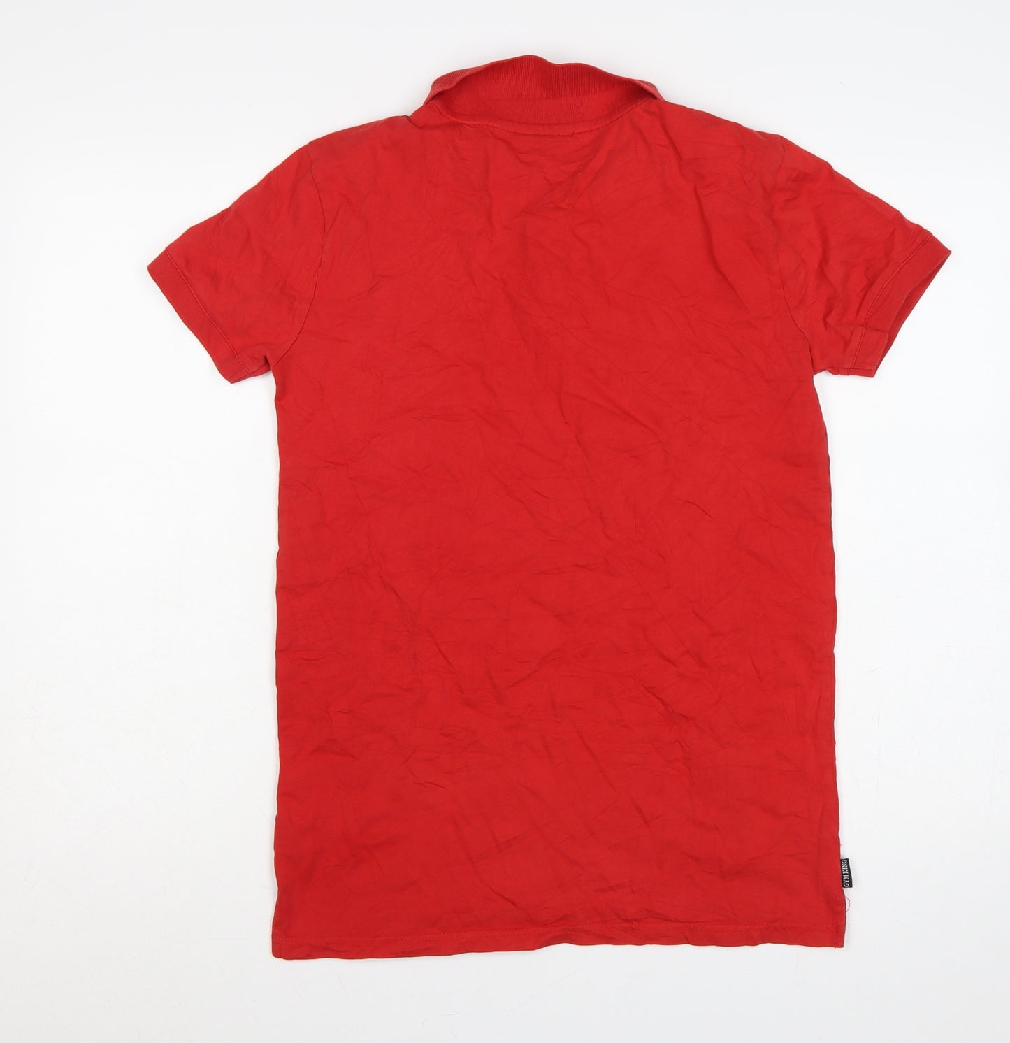 Gym King Men’s Red S Cotton 1/4 Zip Embroidered Logo Polo Shirt